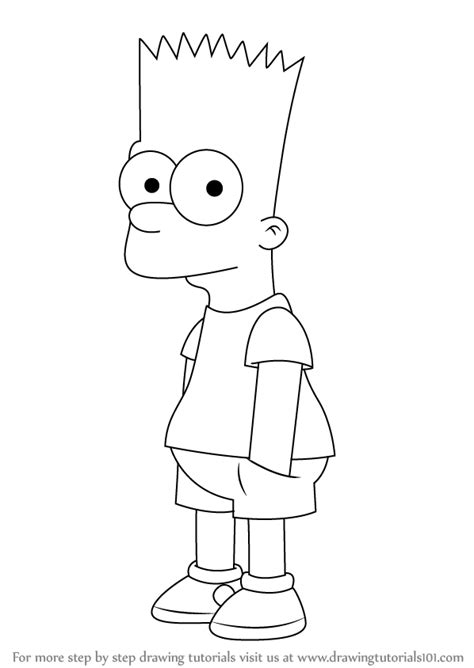 Learn How to Draw Bart Simpson from The Simpsons (The Simpsons) Step by ...