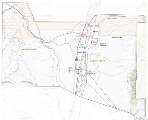 Topographic map of Valencia County, New Mexico | Map, Valencia, New mexico