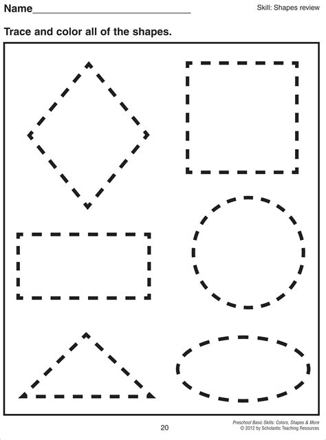 Casual Shapes Tracing Worksheets Telling Time Pre Assessment