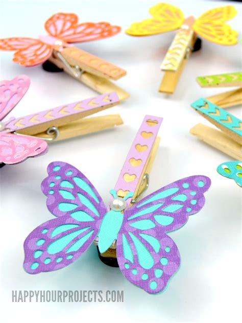 Butterfly Clothespin Magnets - Happy Hour Projects