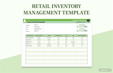 Retail Inventory Management Template - Download in Excel, Google Sheets ...