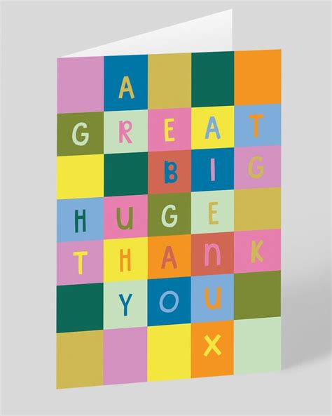 a greeting card with the words great big thank you in multi - colored ...