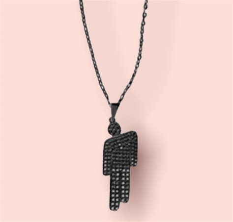 Billie Eilish Exclusive Black Rhinestones Blohsh Necklace, Luxury ...