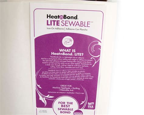 Heat n Bond LIte Iron On SEWABLE Fusible Adhesive for Applique 43cm ...