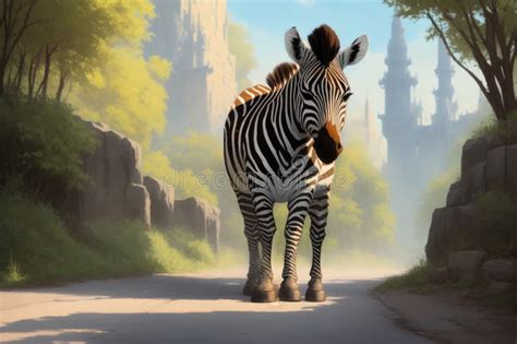 Modern Colored Zebra Digital Drawing. Colorful Magic Zebra Horse ...