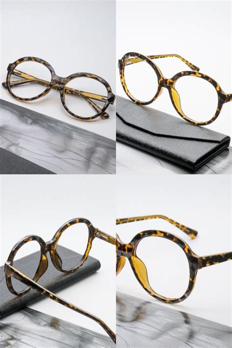 These striking translucent round eyeglasses are made with hand-polished ...