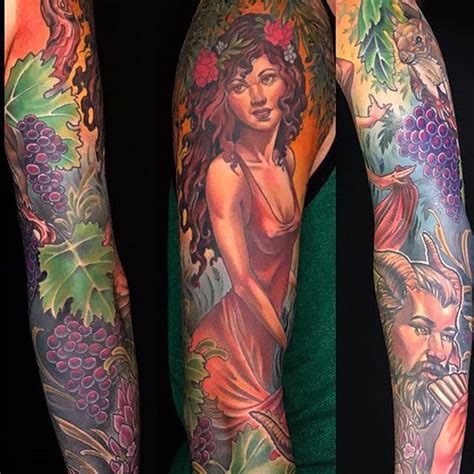 Nymph and Satyr Sleeve by Nathaniel Gann | Remington Tattoo Parlor