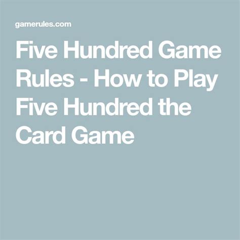 500 CARD GAME | Card games, 500 card game, Playing card games