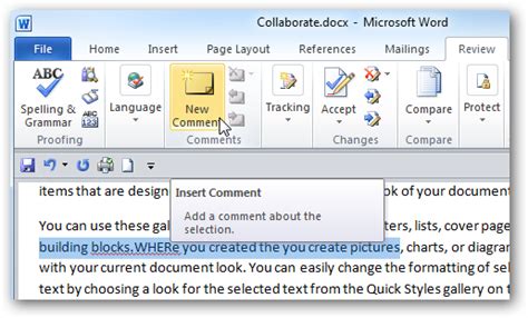 How To Add Comments to Documents in Word 2010