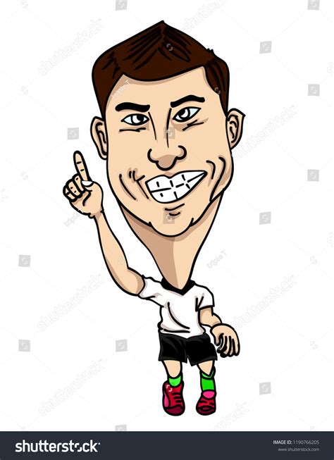 Vector Drawing Cartoon Cristiano Ronaldo Painted Stock Vector (Royalty ...