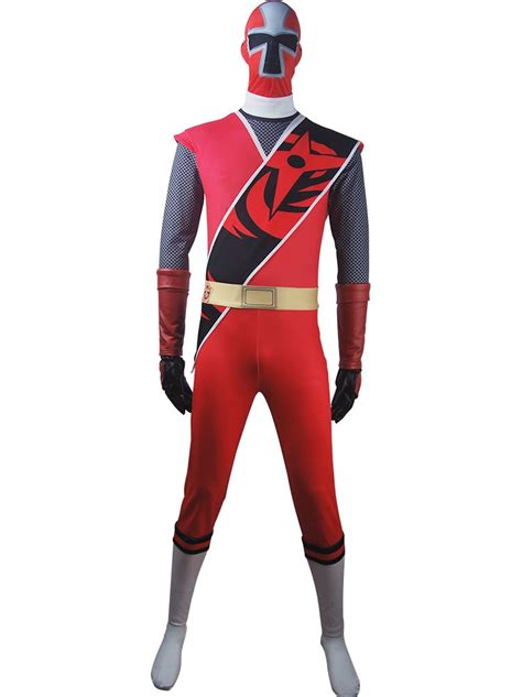 Unisex Power Rangers Ninja Steel Red Ranger suit cosplay Brody Romero ...