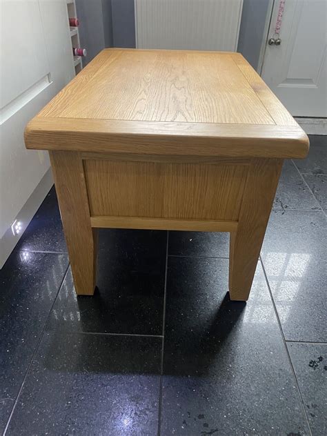 Solid Oak Coffee Table With Two Drawers | eBay