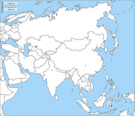 Asia free map, free blank map, free outline map, free base map states ...