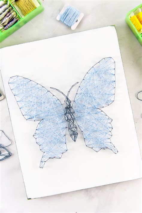 Butterfly String Art Project Using Coloring Page Templates • Kids ...