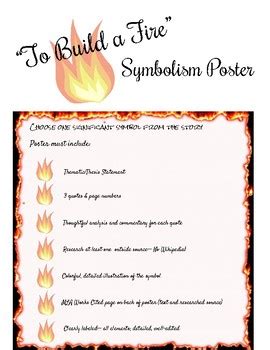 "To Build A Fire" Symbolism Poster by Teter's English Tribe | TpT