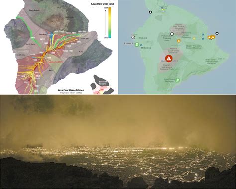 Mauna Loa Lava Flow Eruption Map as Active Volcano Bursts to Life ...