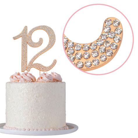 12 Birthday Cake Topper ROSE GOLD Number Twelve Cake Topper | Etsy