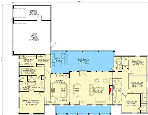 Classic Southern House Plan with Balance and Symmetry - 56441SM ...