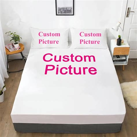 Custom Photo/design Fitted Bed Sheet Personalized Fitted Sheet With ...