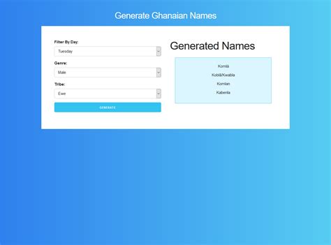 GitHub - stavio12/Ghanaian-Names-Generator: Ghanaian Name Generator