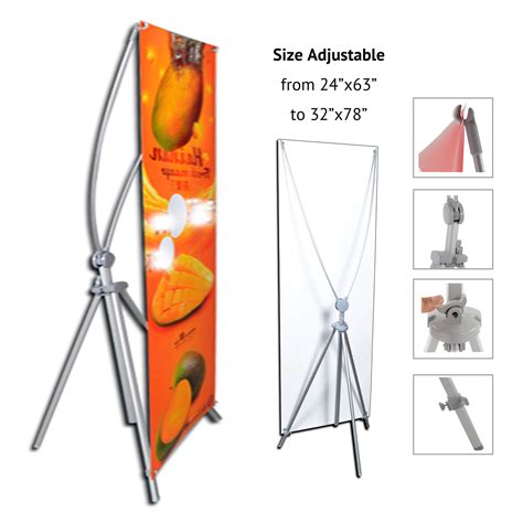 TheDisplayDeal® X Type Aluminum Banner Stand Adjustable Fits Any Banner ...