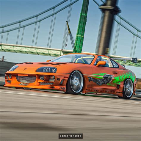 Brian's Orange Toyota Supra Digitally Races His 1995 Mitsubishi Eclipse ...