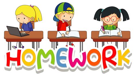 Font design for word homework with children in classroom 1437400 Vector ...