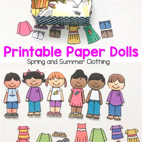 Printable Paper Dolls For Spring, Summer, Winter and Fall - Fun with Mama