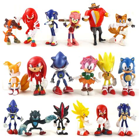 5-8 cm 6 unids/set figuras Sonic juguete sombra Sonic nudillos colas ...