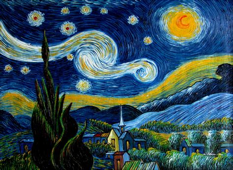 Vincent Van Gogh Starry Night Repro, Quality Hand Painted Oil Painting ...