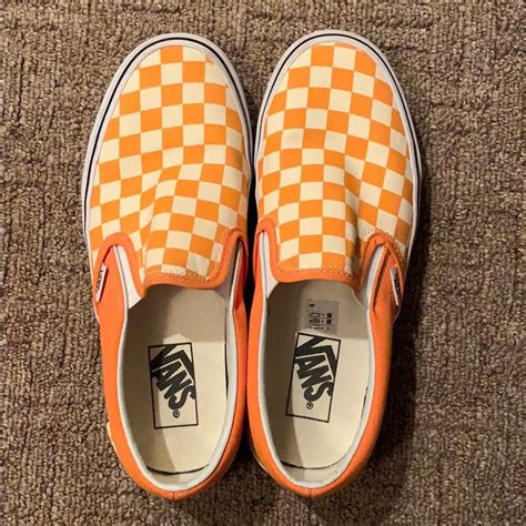 Vans Shoes | Orange Checkered Vans | Color: Orange | Size: 8 in 2020 ...