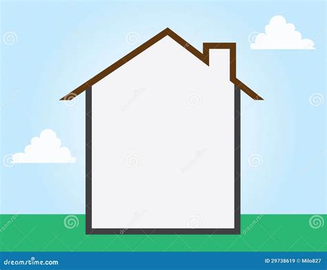 House Outline Empty stock vector. Image of stencil, gray - 29738619