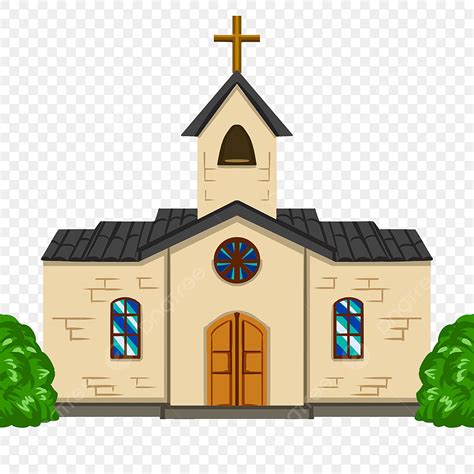 Church Building PNG Transparent, Cartoon Church Building, Hand Painted ...