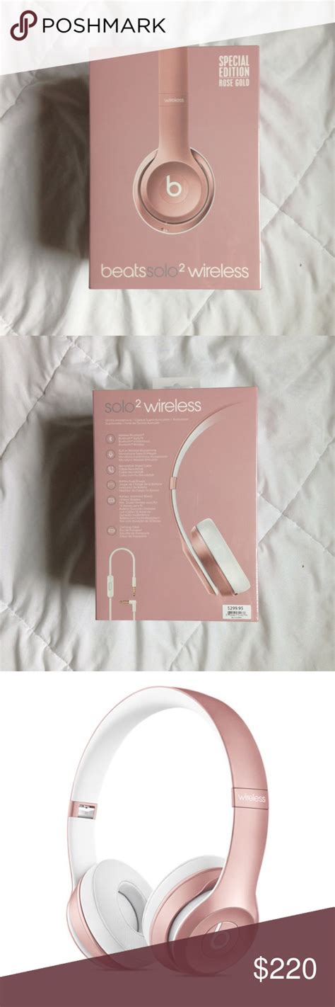 Beats Rose Gold Solo2 Wireless Headphones New in box, special edition ...