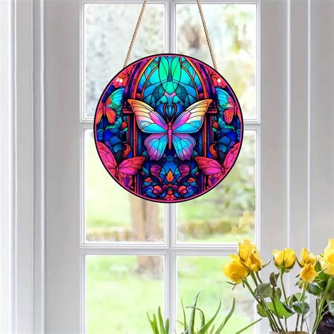 Window Hanging, Butterfly Suncatcher for Window, Colorful Pendant ...