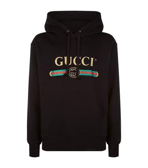 Gucci Wolf Logo Hoodie in Black for Men | Lyst UK