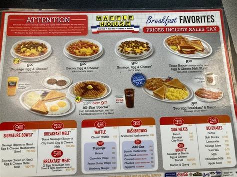 WAFFLE HOUSE, Canton - 6122 Hickory Flat Hwy - Menu, Prices ...