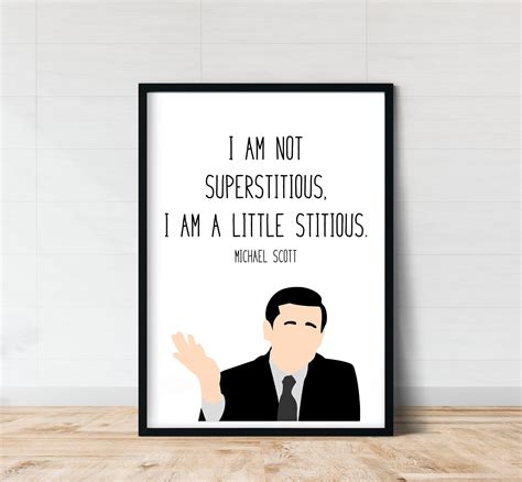 Michael Scott the Office Wall Art Superstitious Funny - Etsy UK