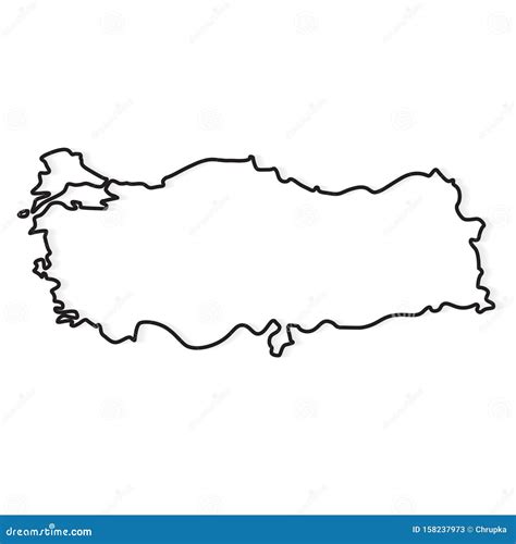 Black Outline of Turkey Map Stock Vector - Illustration of outline ...