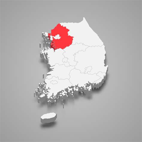 Gyeonggi region location within South Korea 3d isometric map 21854593 ...