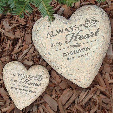 Engraved Memorial Heart Garden Stone | Garden stones, Memorial stones ...