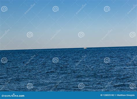 Lone Ship on the Waters of the Bay of Chappaquiddick Stock Photo ...