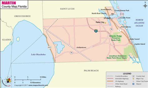 Martin County Map, Florida