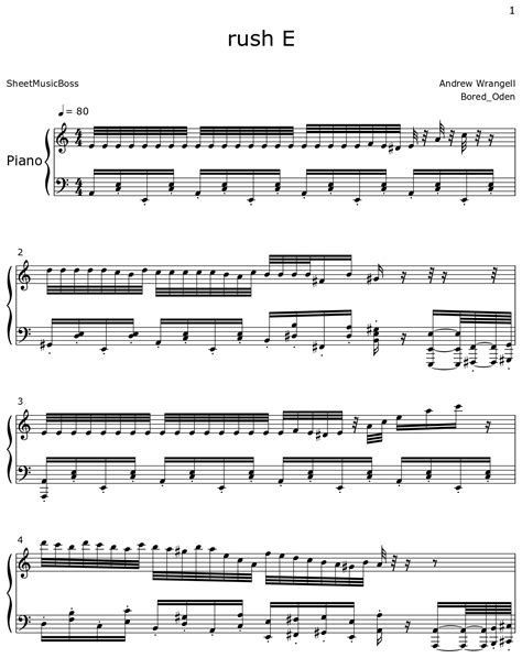 rush E - Sheet music for Piano