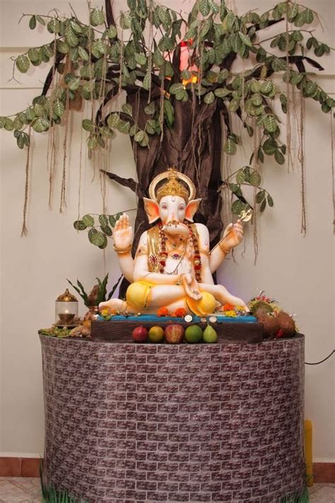 Ganpati decoration ideas with mandap and background