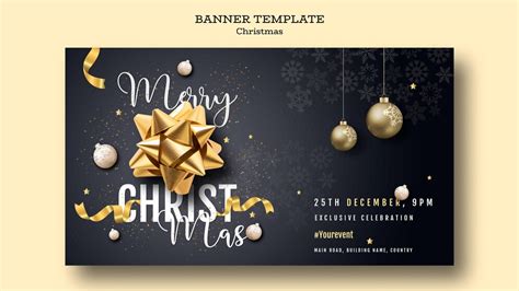 Premium PSD | Christmas party banner template