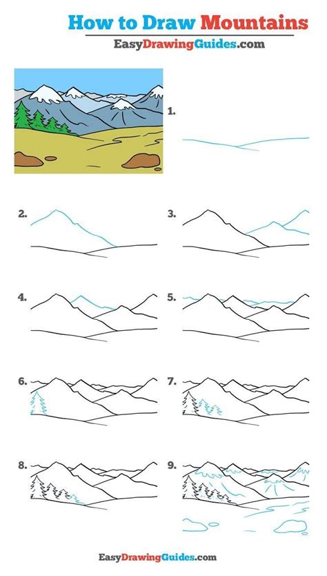 How To Draw A Mountain Pixel Art Really Easy Drawing Tutorial | Images ...