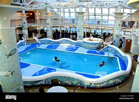 view of swimming pool on royal princess cruise ship Stock Photo - Alamy