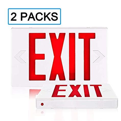 Buy SPECTSUN Led Exit Sign with Battery Backup, Hradwired Red Exit ...