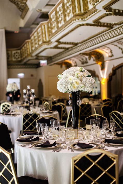 Black-and-Gold Art Deco-Inspired Wedding Reception